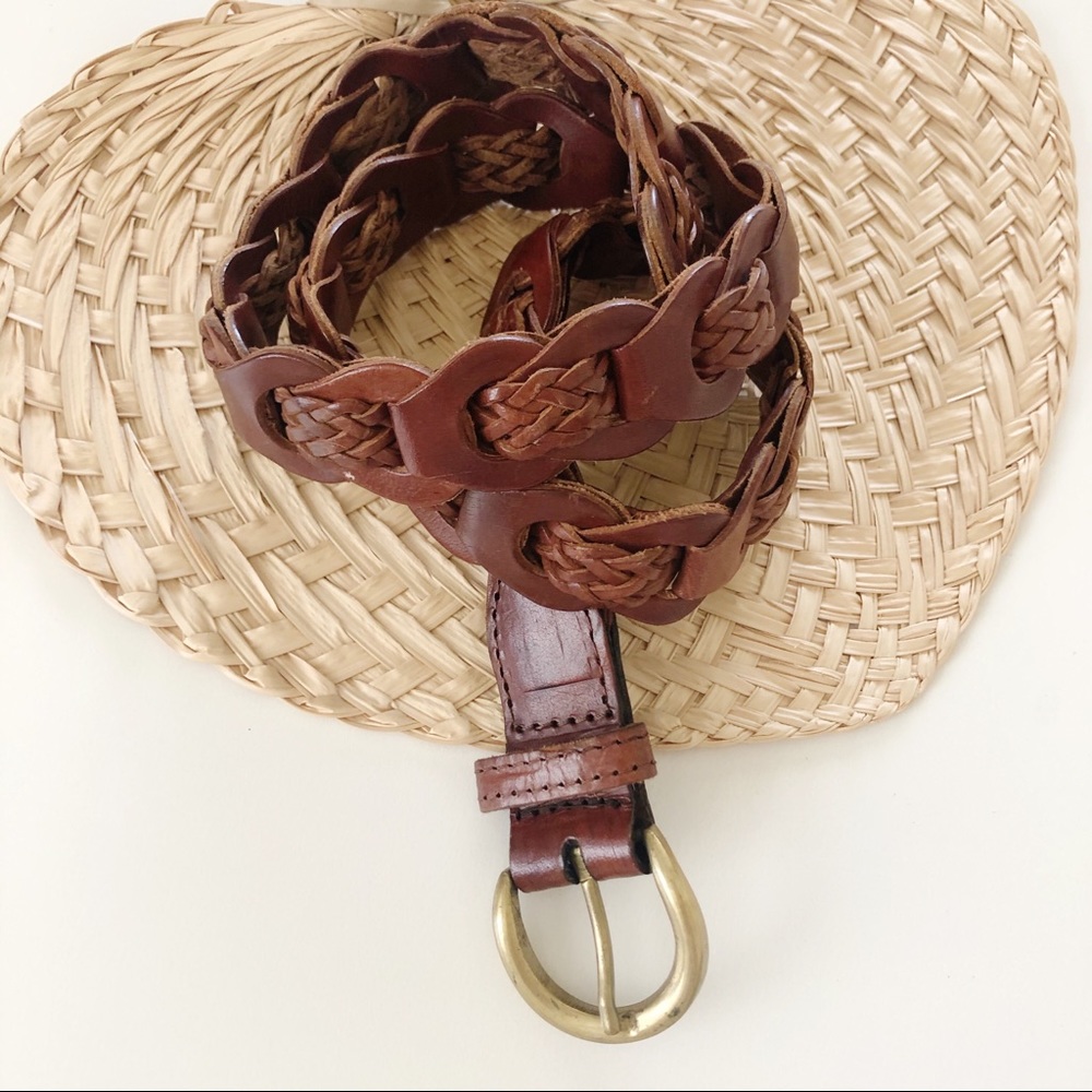 Aimee Lynn braided leather belt medium